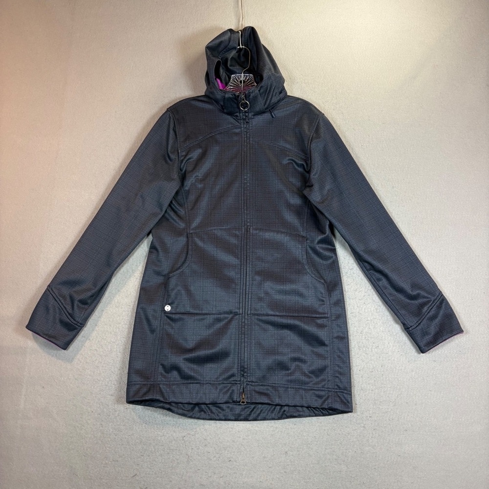 Outdoor Research Jacket Womens M Hoodie Grey Purple Fleece Lined Thumbhole EUC